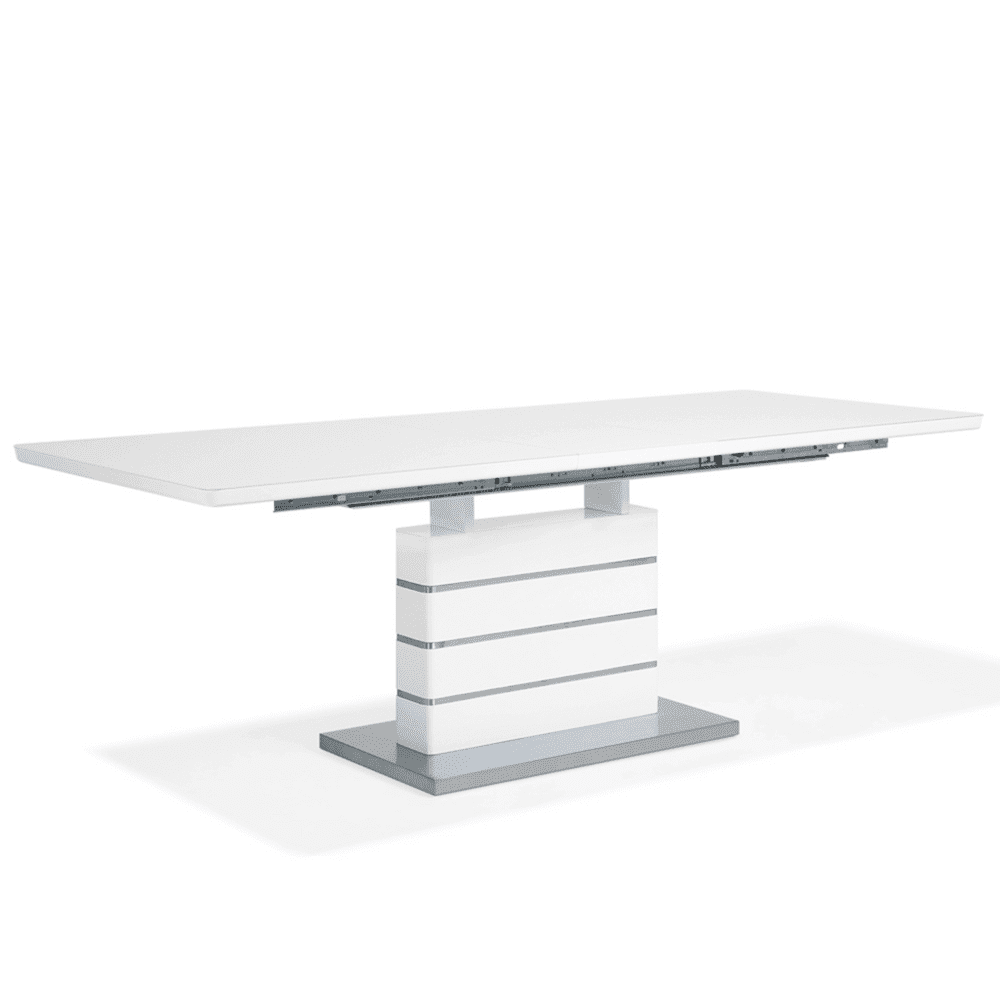 Beliani Rozťahovací jedálenský stôl 180/220 x 90 cm biely HAMLER